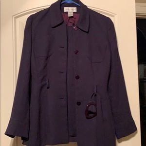 Casual corner navy blue size 2 pants jacket belt
